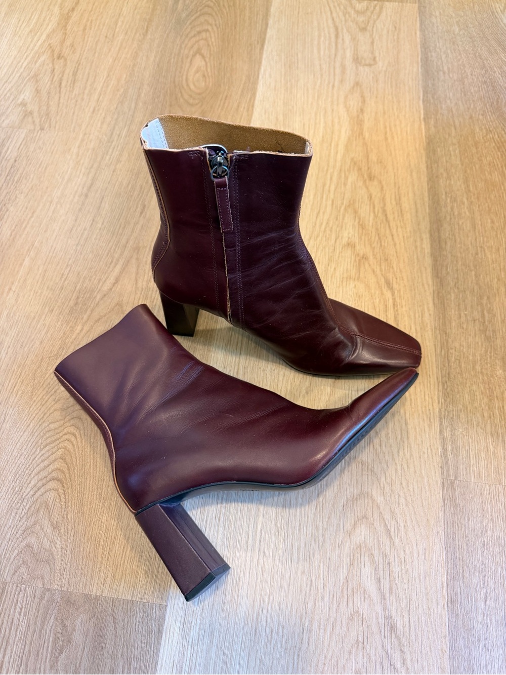 Zara burgundy ankle boots